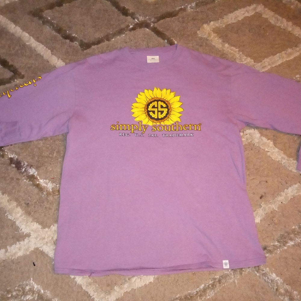 Like New Simply Southern Medium Don't Look Back Sunflower Long Sleeve T Shirt